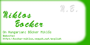 miklos bocker business card